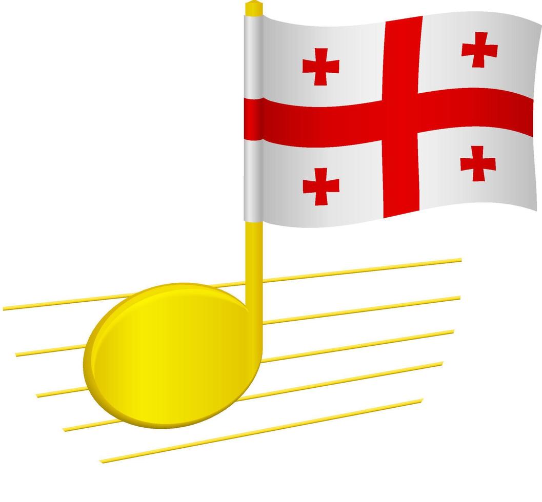 Georgia flag and musical note vector