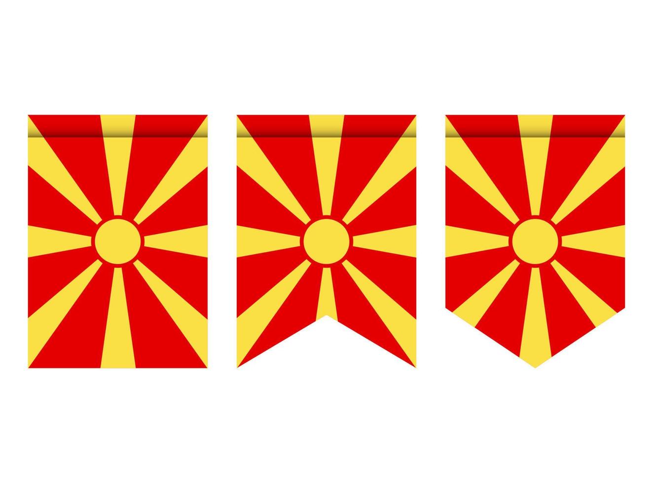 Macedonia flag or pennant isolated on white background. Pennant flag icon. vector