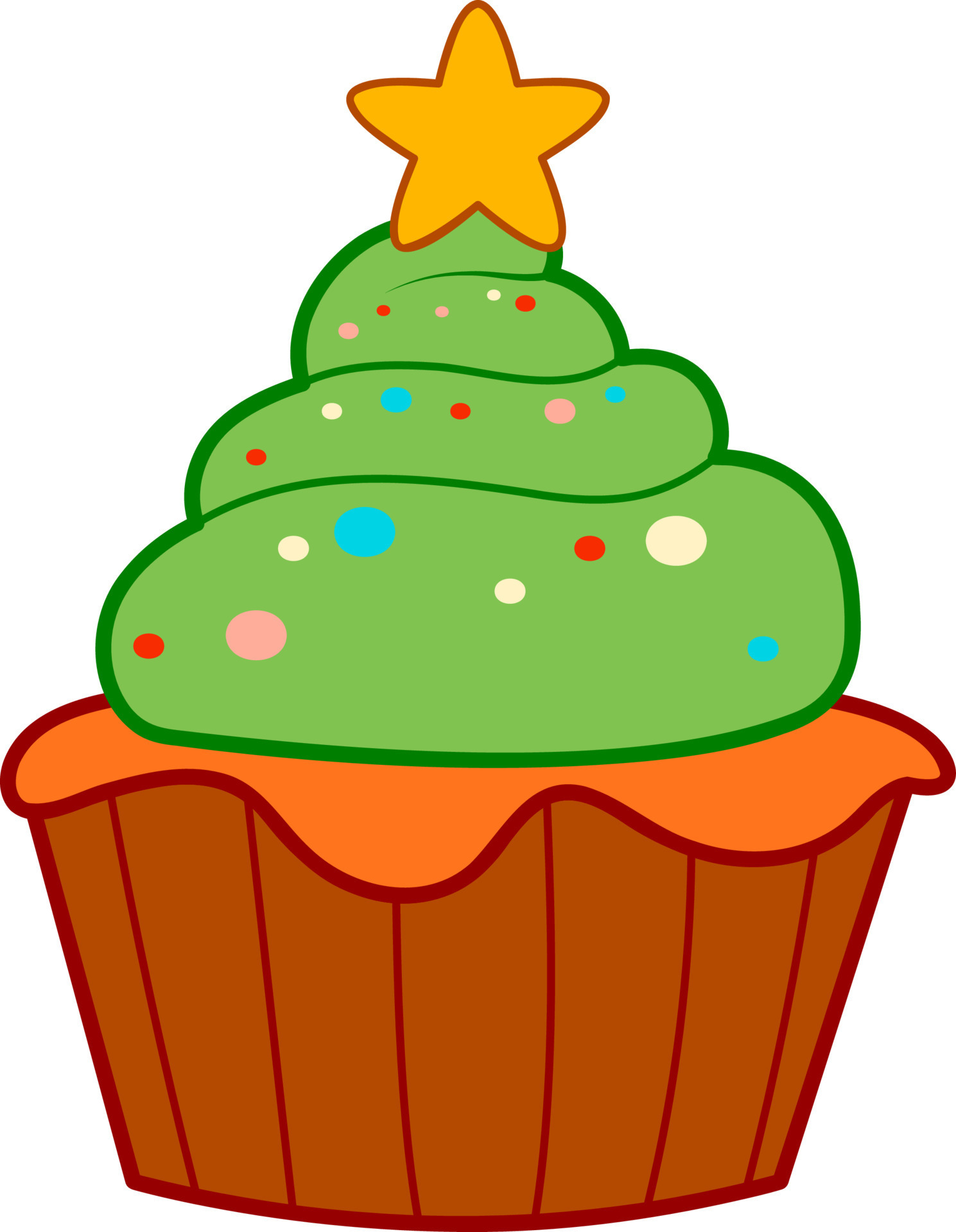 Christmas cartoons clip art. Christmas cake clipart vector illustration