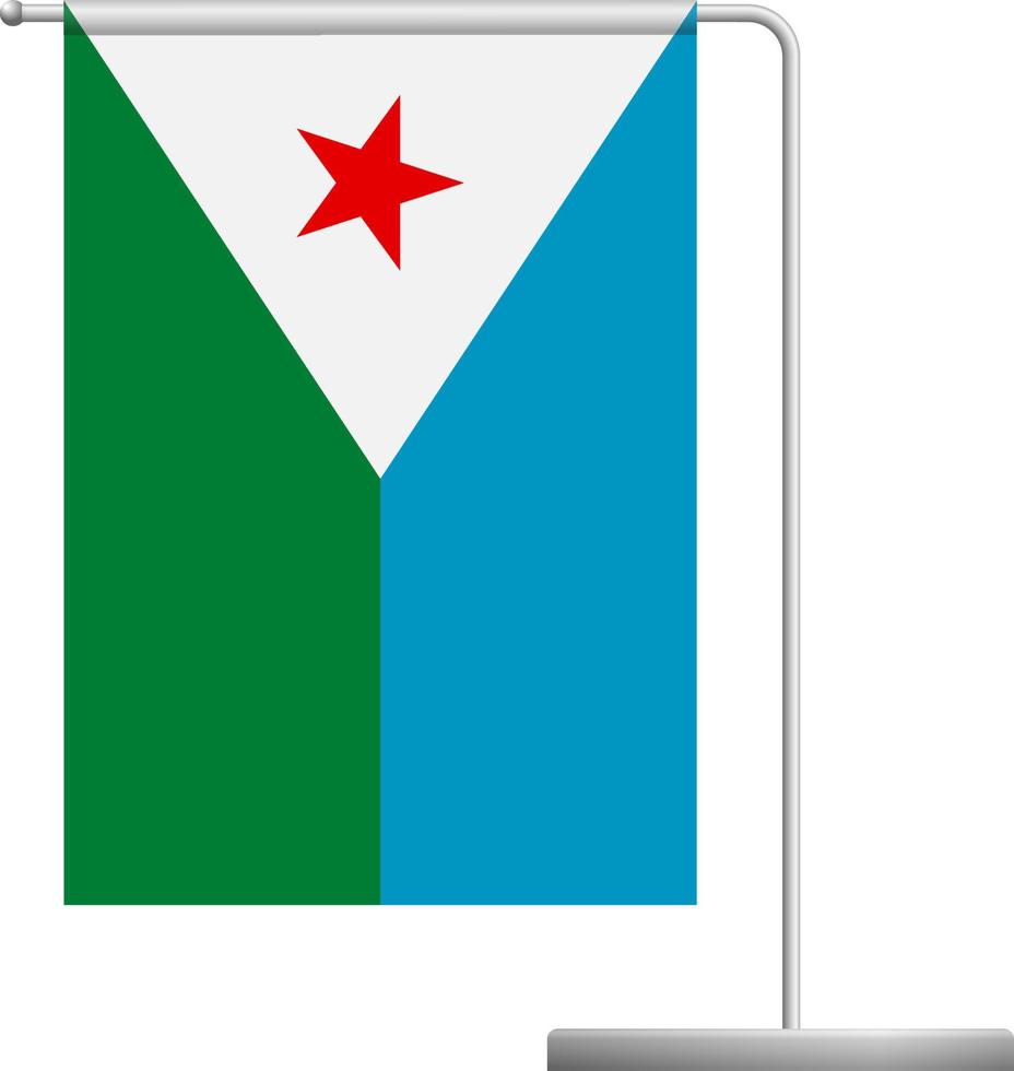 Djibouti flag on pole icon vector