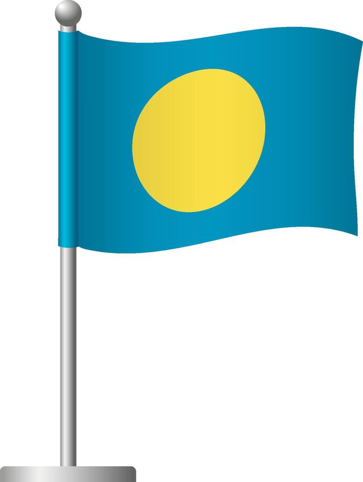 bandera de palau en el icono del poste vector