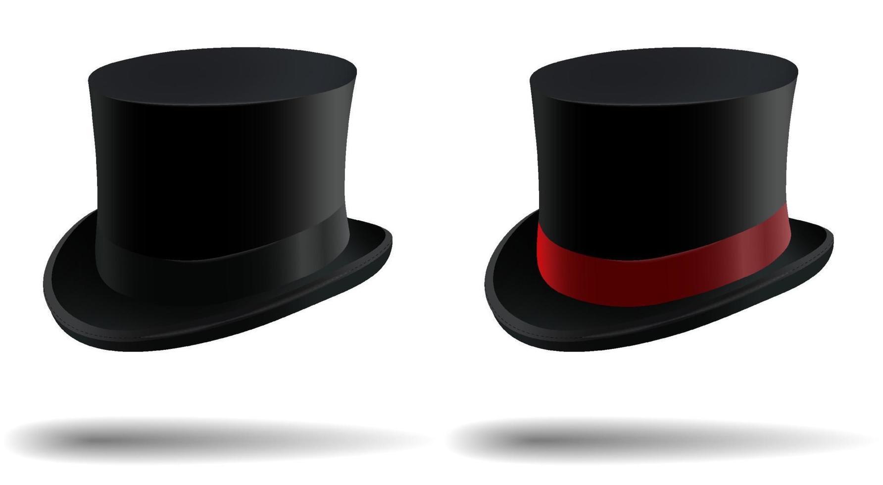 gentleman headdress, top hat. Clothes of a wizard, illusionist. Realistic vector on white background