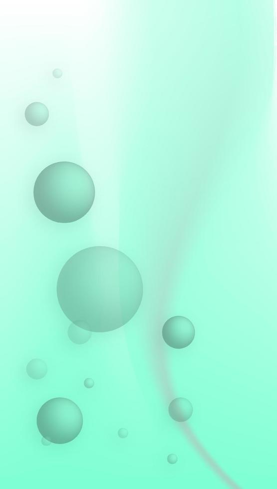 fondo de menta fresca abstracto vertical con burbujas ligeras y degradado. fantasía geométrica vector