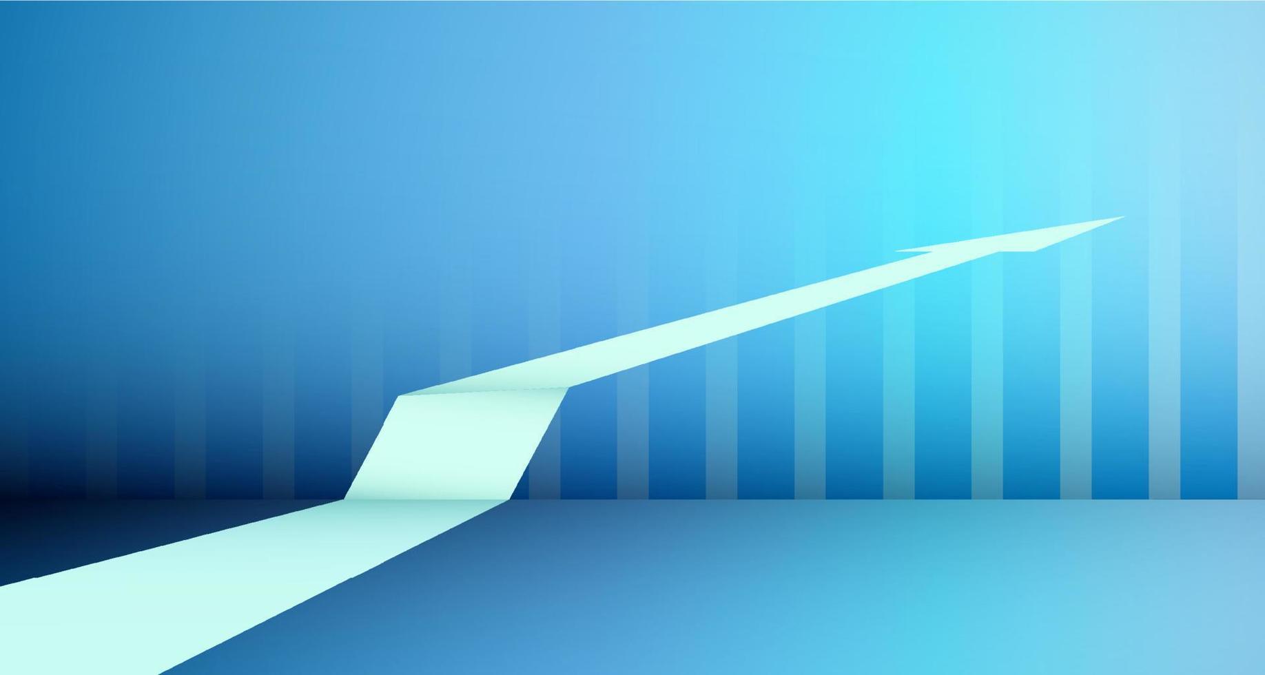 concept, arrow points up path to success. Growth of company financial indicators. Return on investment. profit increase graph. Banner flat style vector illustration