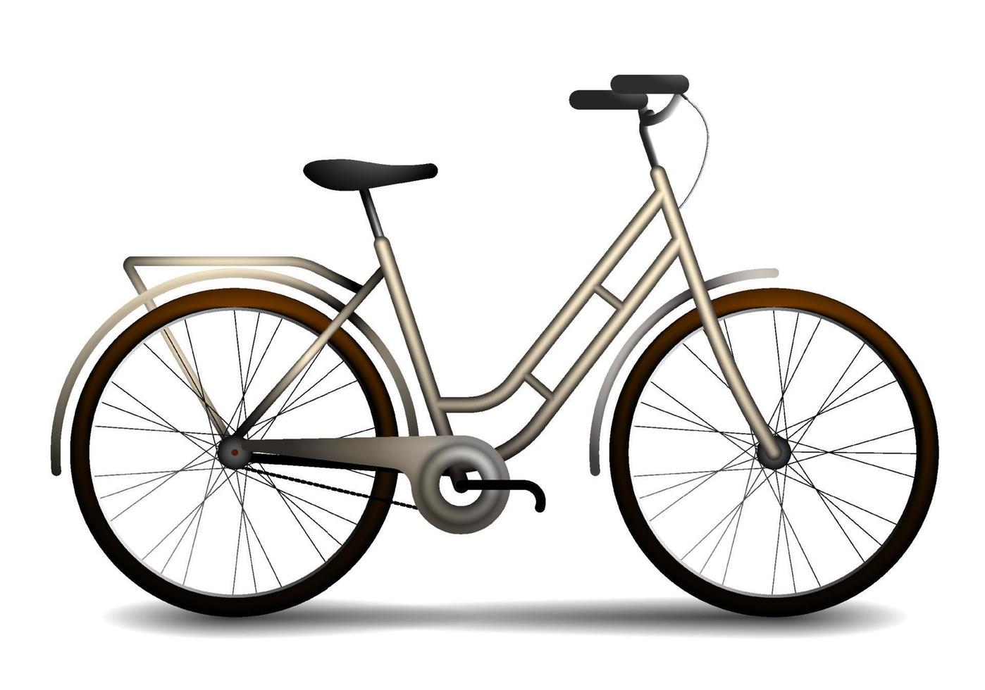 bicicleta clásica femenina en estilo de dibujos animados. estilo de vida saludable, cuidado del medio ambiente. transporte para viajes a la ciudad. vector realista coloreado. icono