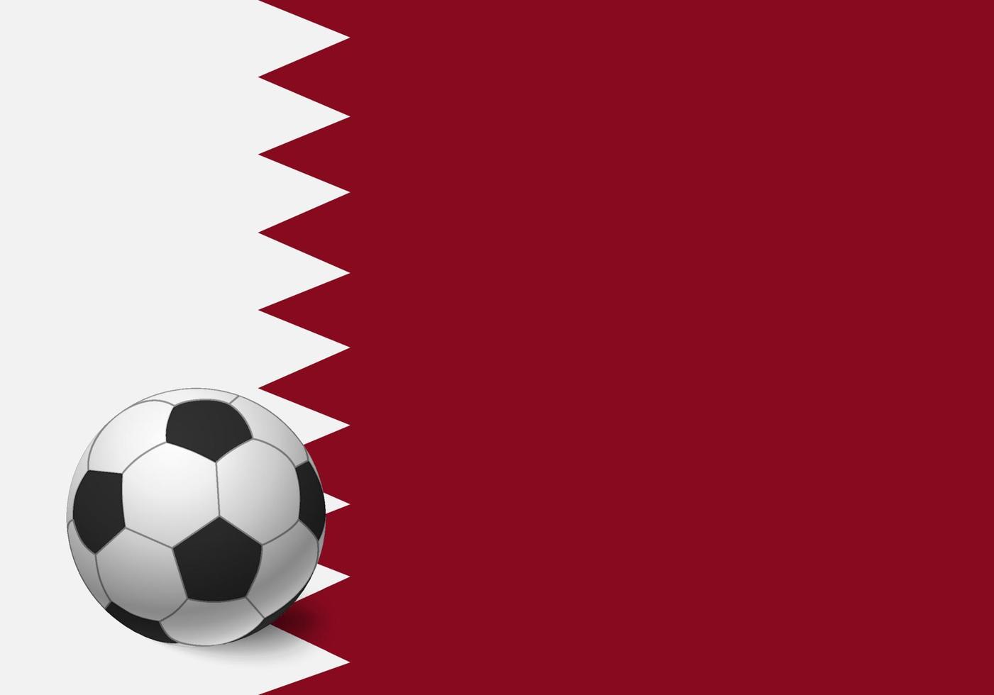 Qatar flag and soccer ball vector