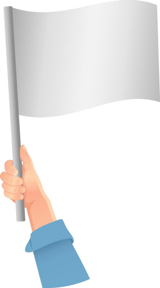 icono de bandera blanca en la mano vector