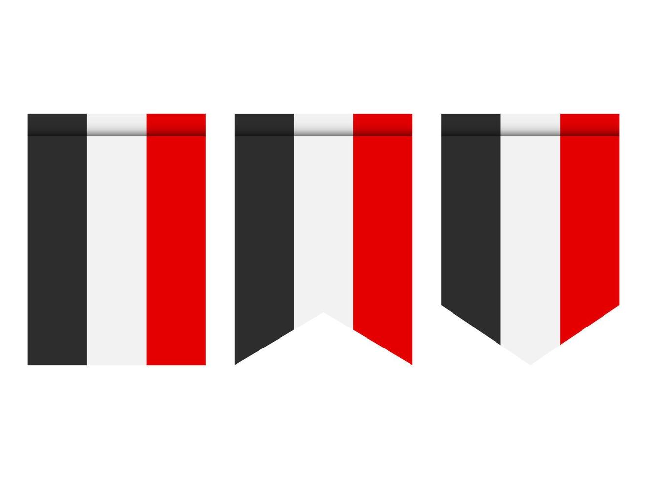 Yemen flag or pennant isolated on white background. Pennant flag icon. vector