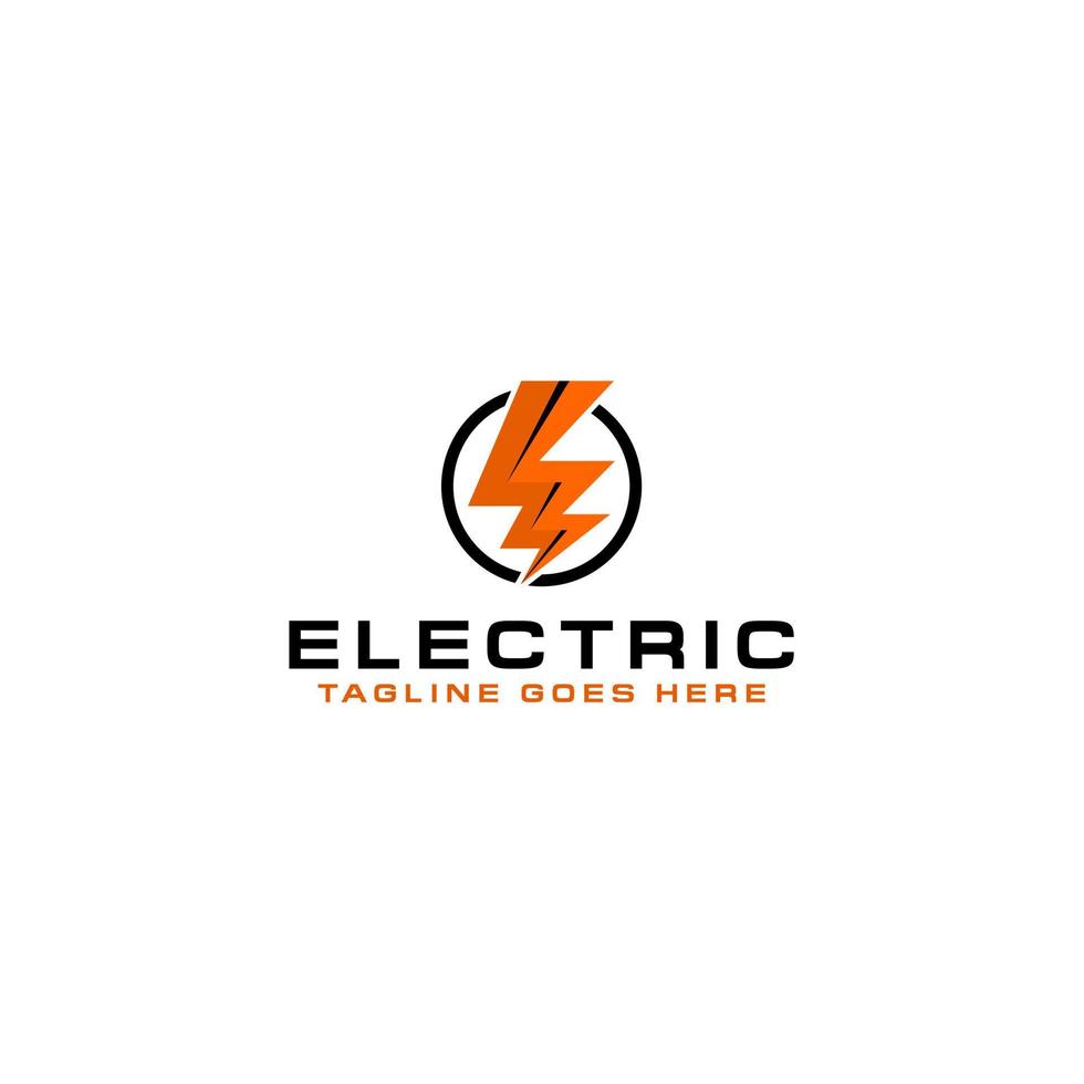 letra e flash eléctrico logo perno energía empresa vector