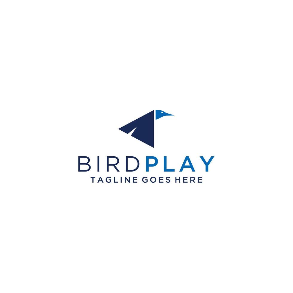 Bird and play logo sign design template vector