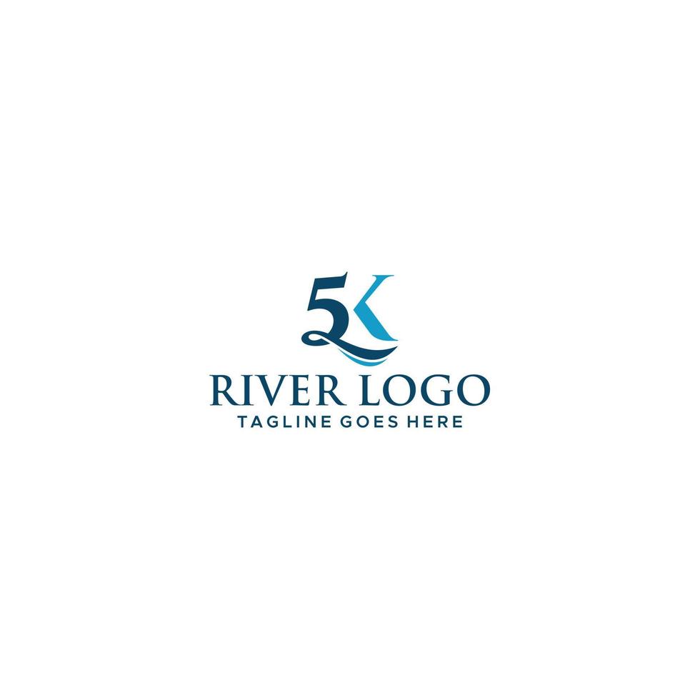 5K river logo sign design vector