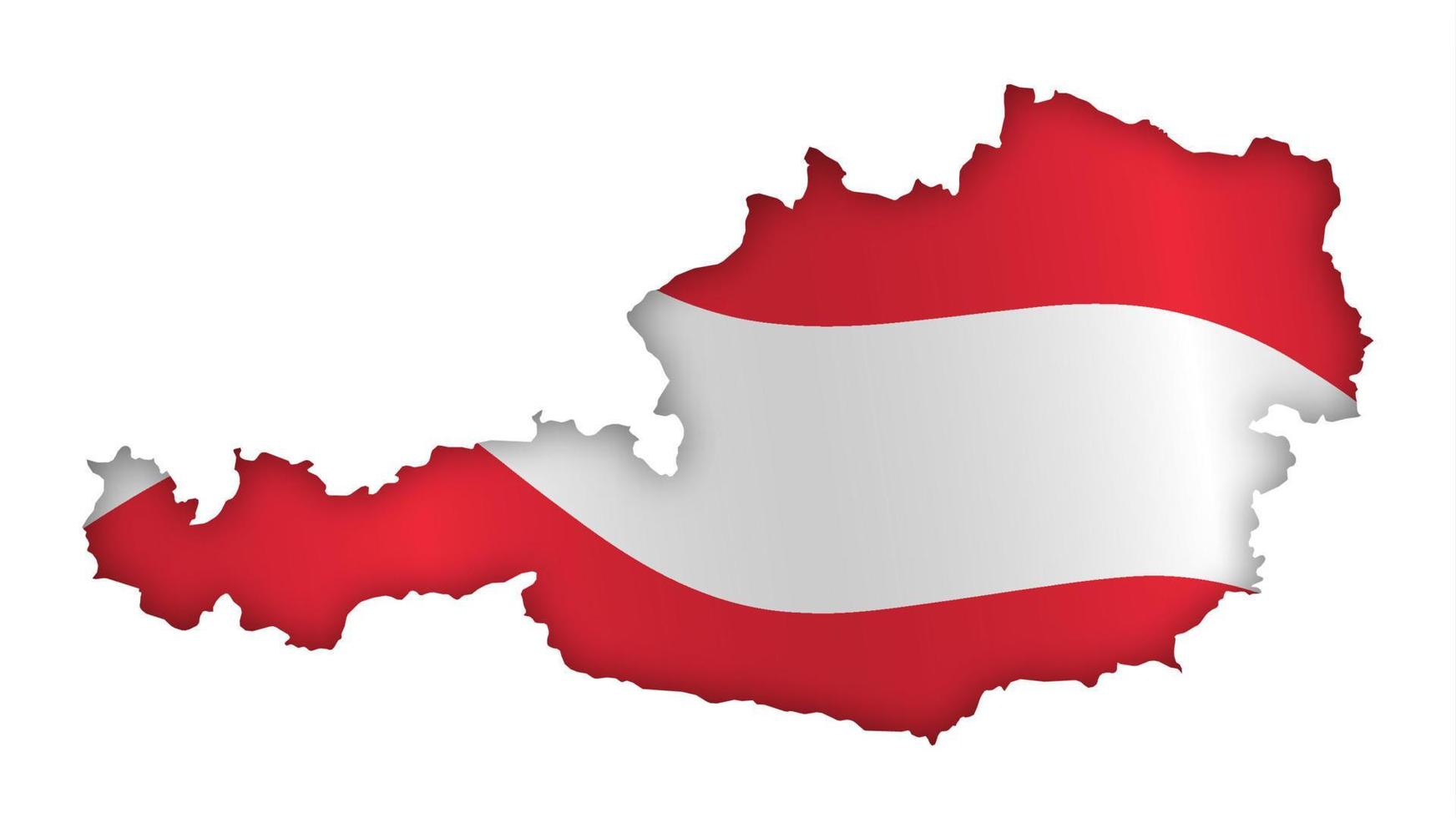 borders of Austria in colors of national Austrian flag. Independence Day. Basis of festive banner, layout. Vector on a white background