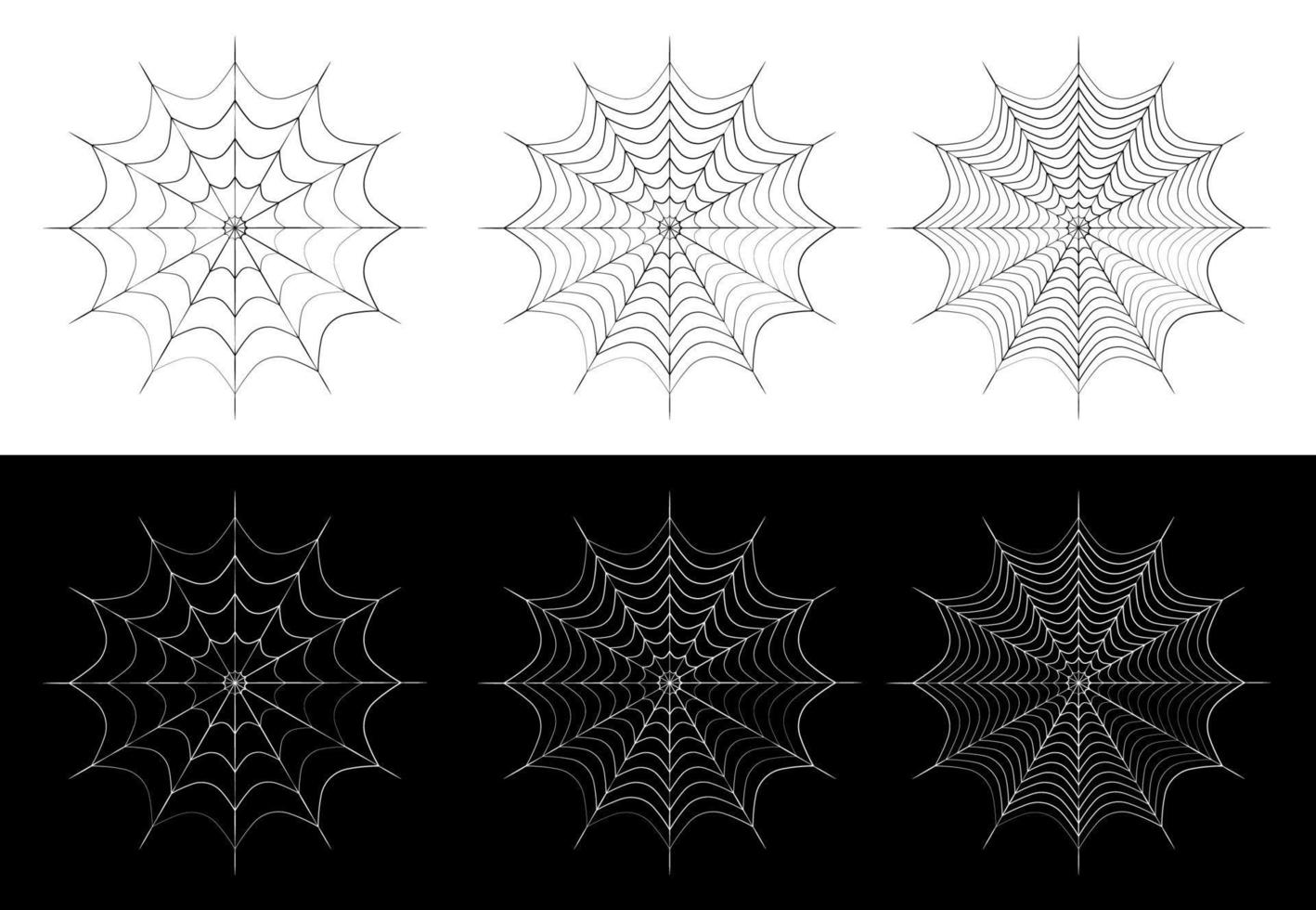 icono de telaraña de diferente densidad. elemento de diseño para halloween. vectores en blanco y negro