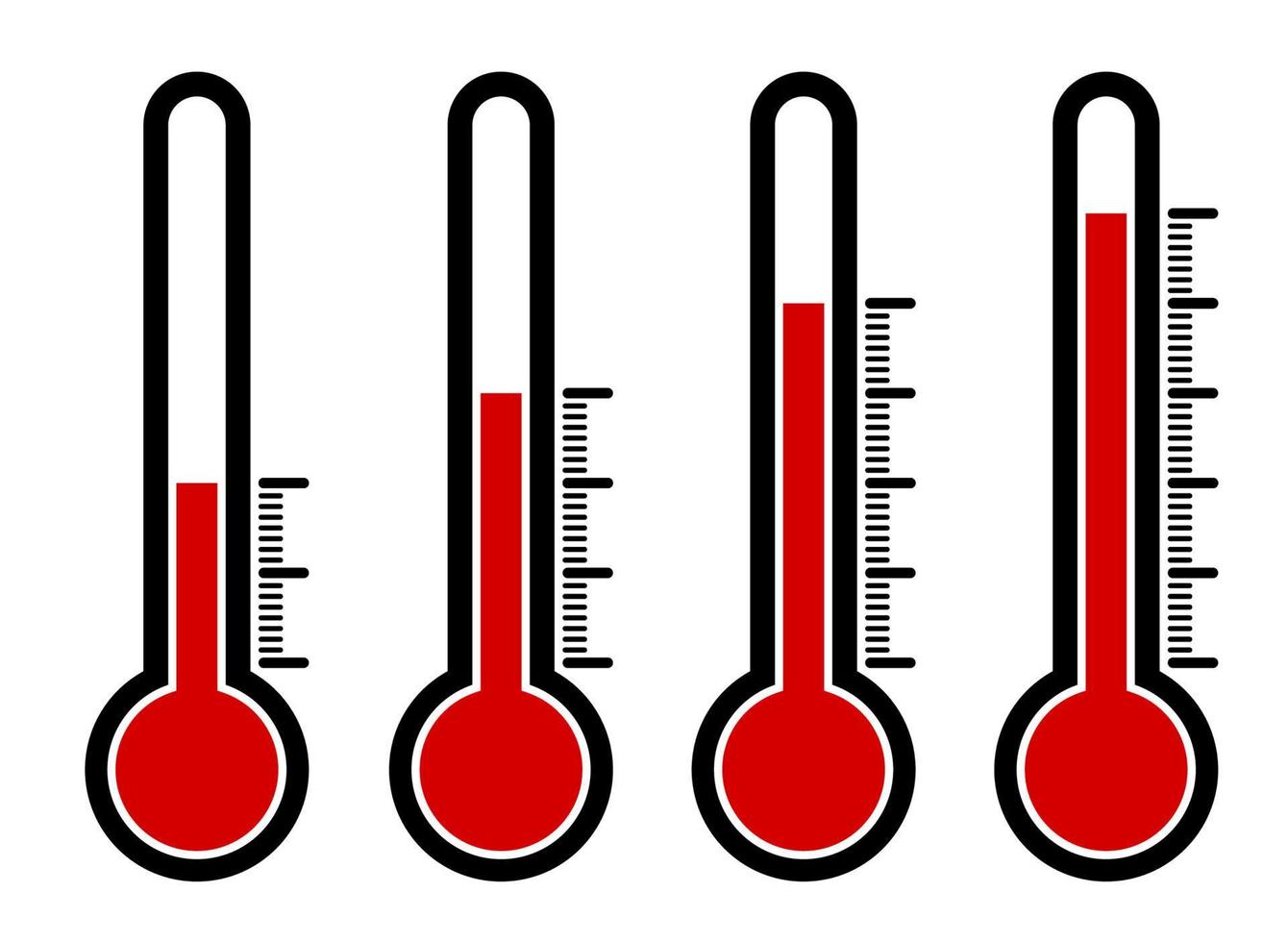 a menudo Despertar Valiente conjunto de iconos de termómetros con diferentes valores de alta temperatura.  calor anormal. Dispositivos para medir el tiempo. vector sobre un fondo  blanco 8656689 Vector en Vecteezy