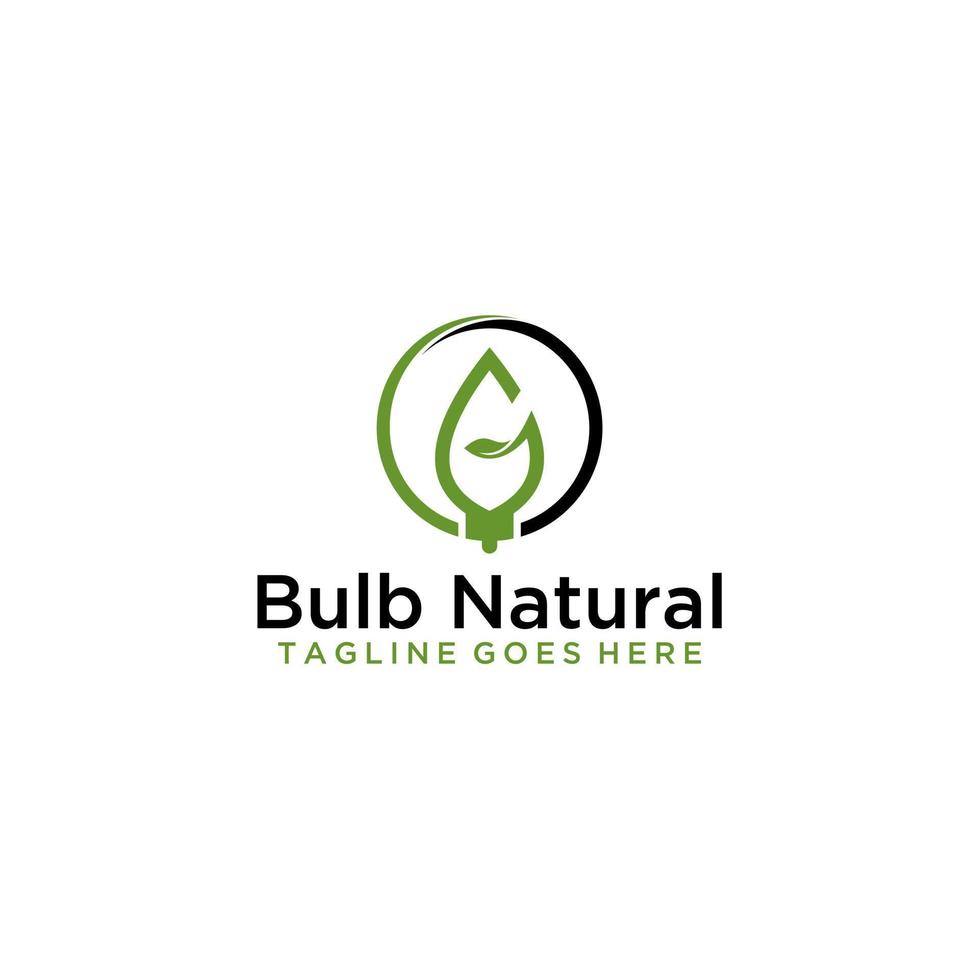 Natural bulb smart logo design template vector