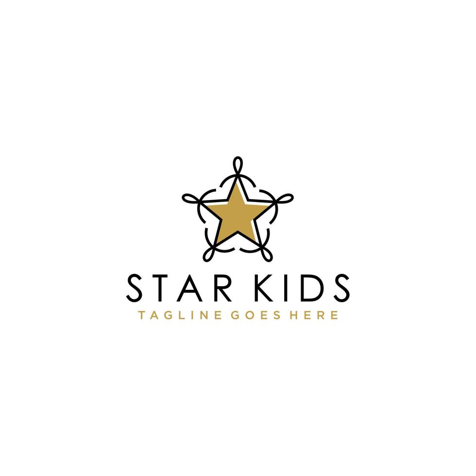 diseño de logotipo de niños estrella. vector