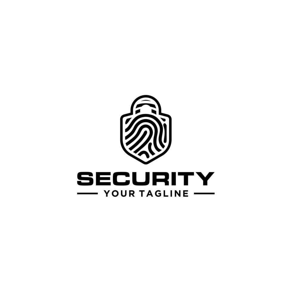 Fingerprint with lock sign inside. Concept of personal data protection and security. vector