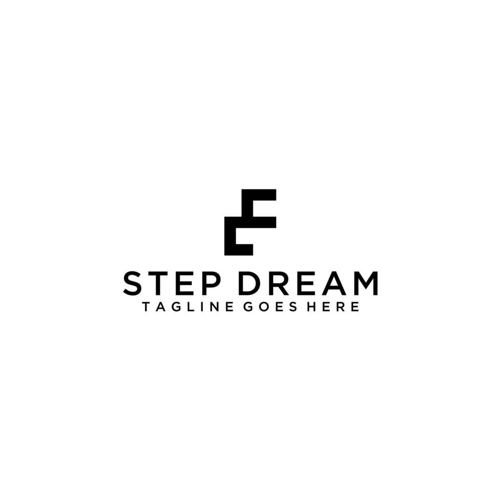 Letter E that forms the step logo design vector