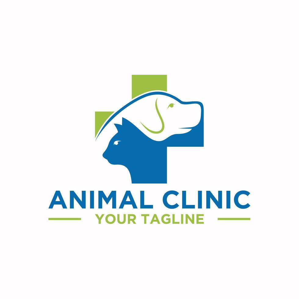 diseño de letrero de logotipo de clínica de animales vector