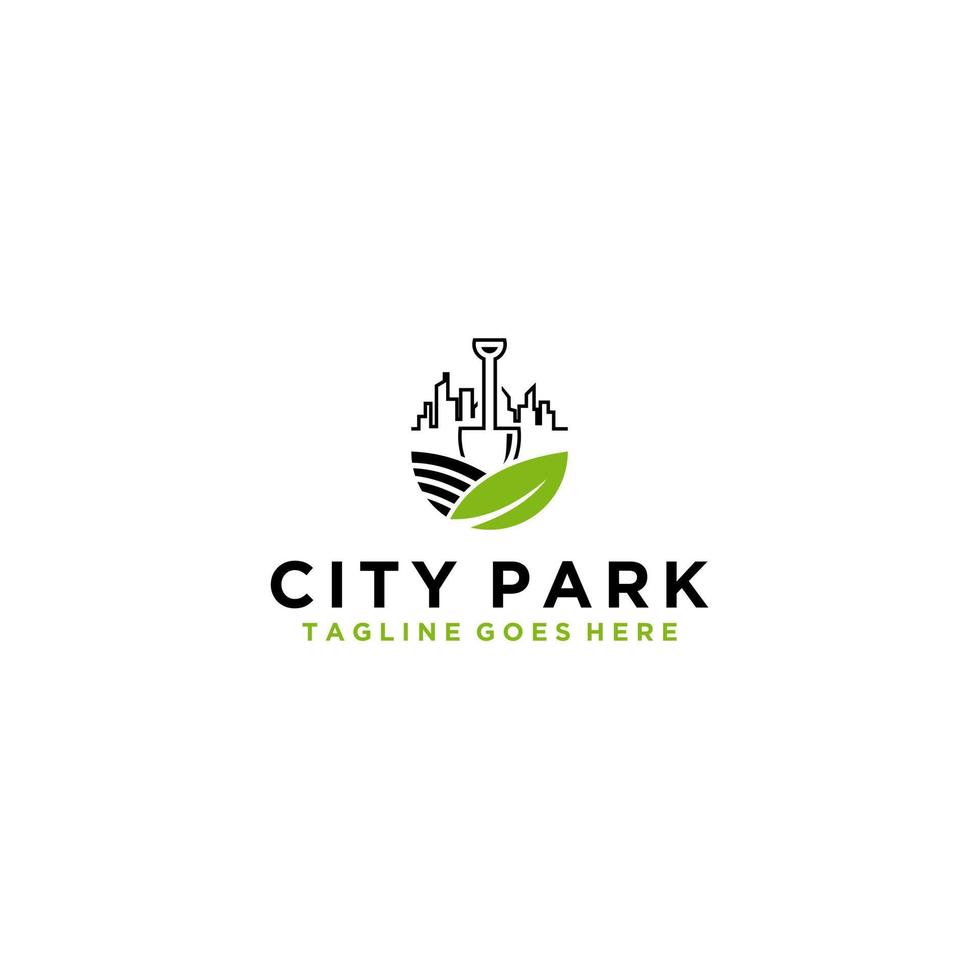 diseño de logotipo de jardín de ciudad verde vector