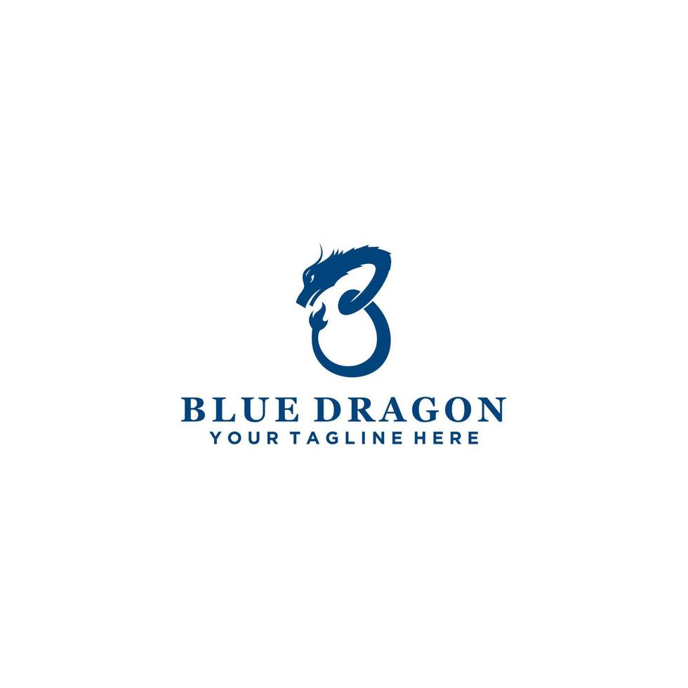 Dragon that forms the letter B logo design vector