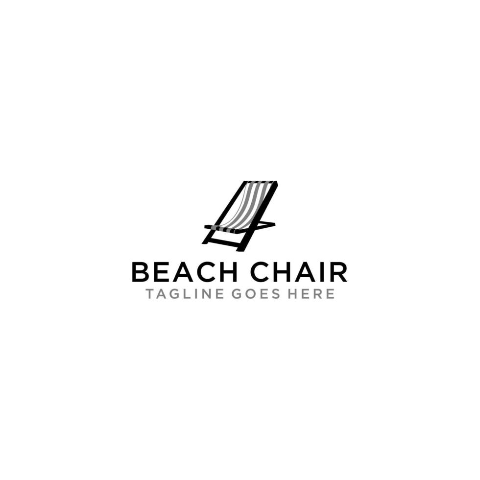 Beach chair logo design . vector