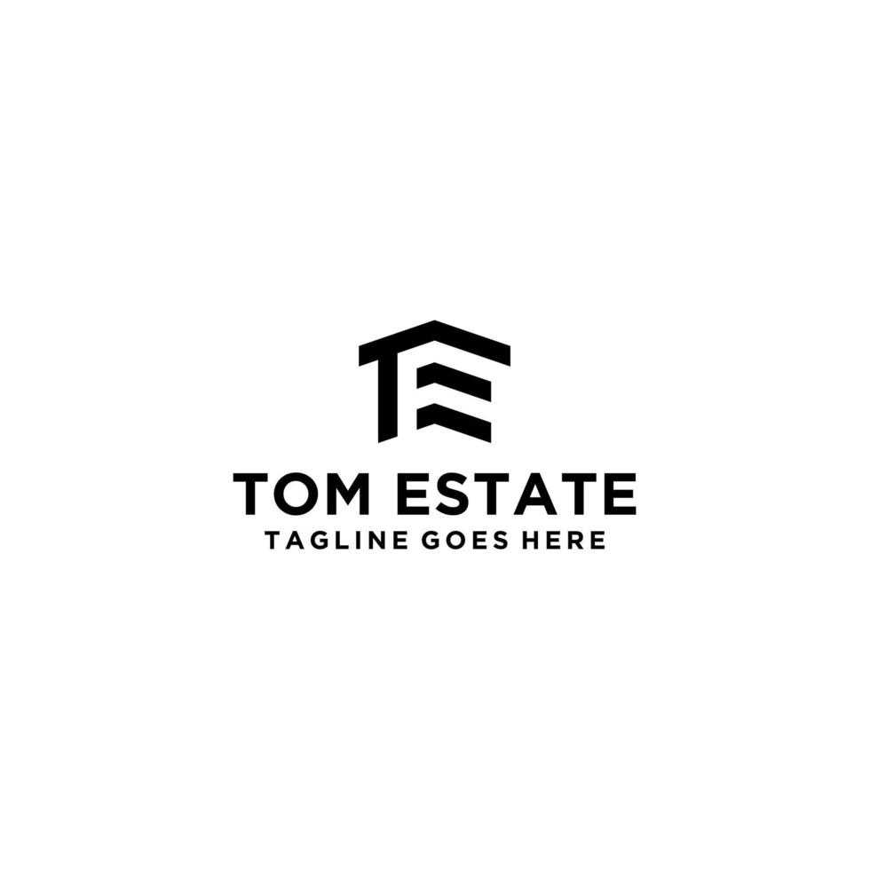 TE, ET initial home and real estate logo sign design vector