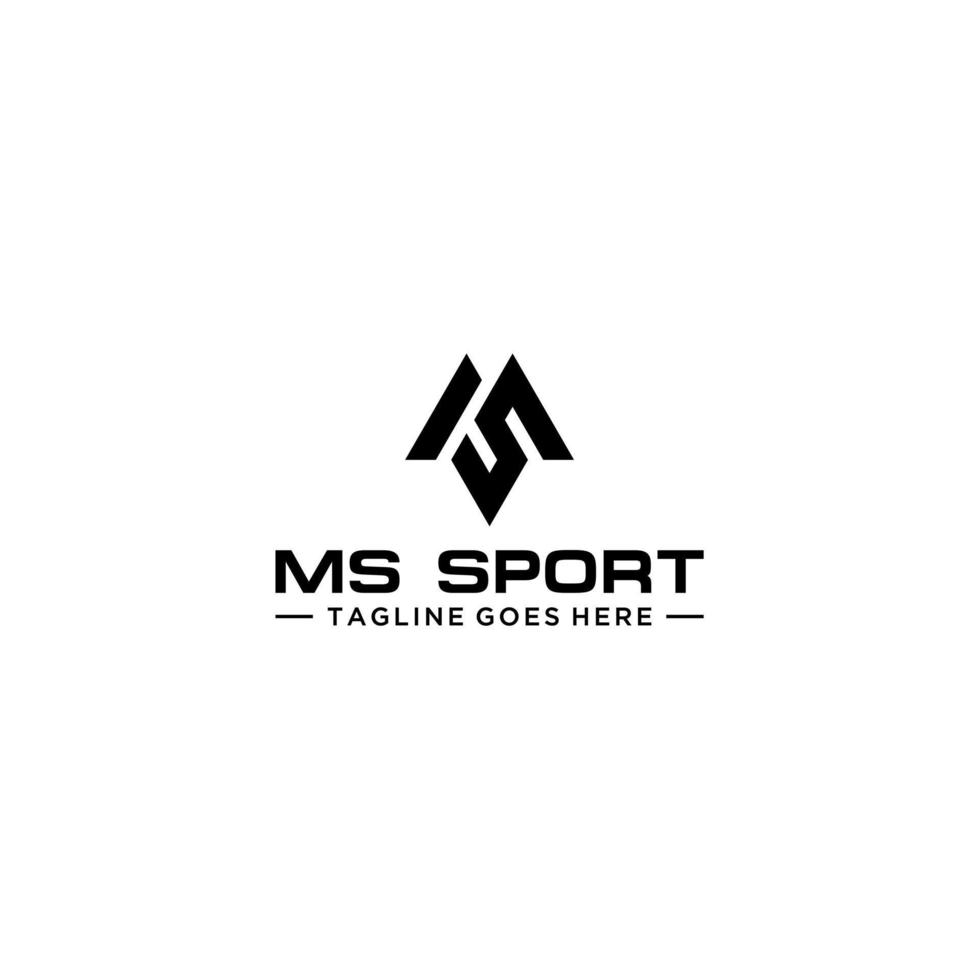 Creative modern elegant trendy unique artistic black and white color MS SM M S letter initial logo design vector