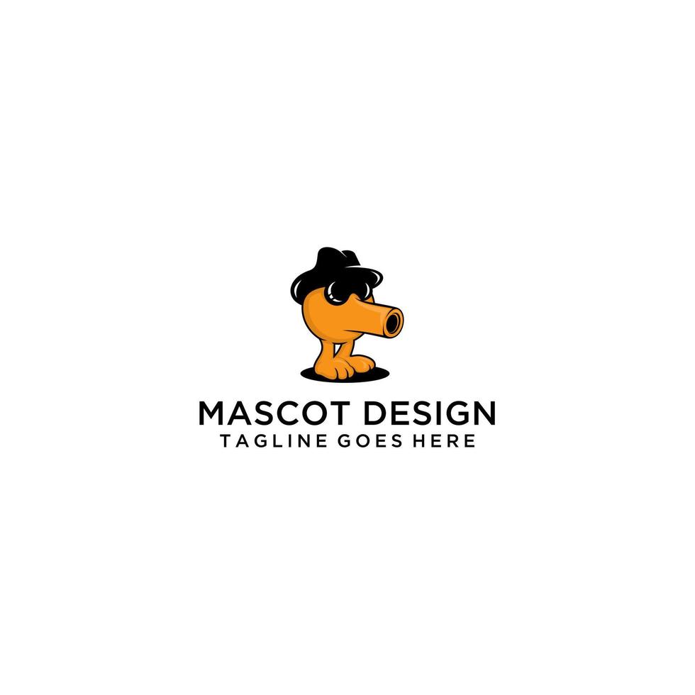 Q Bert Mascot Logo Sign Design vector