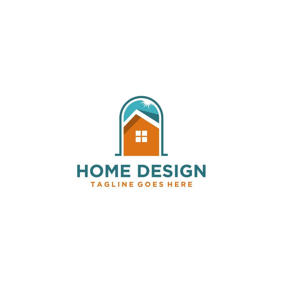 diseño de logotipo de hogar y bienes raíces vector
