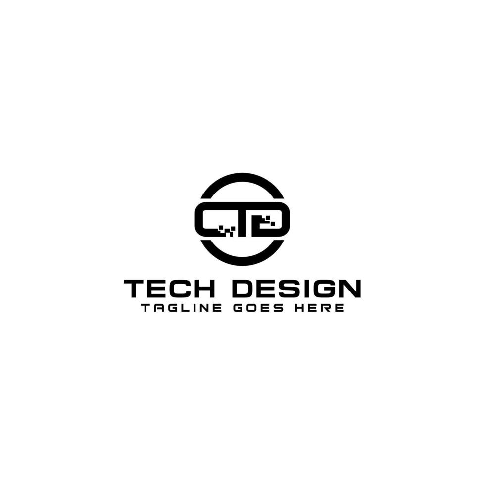 diseño de signo de logotipo de letra ctd vector