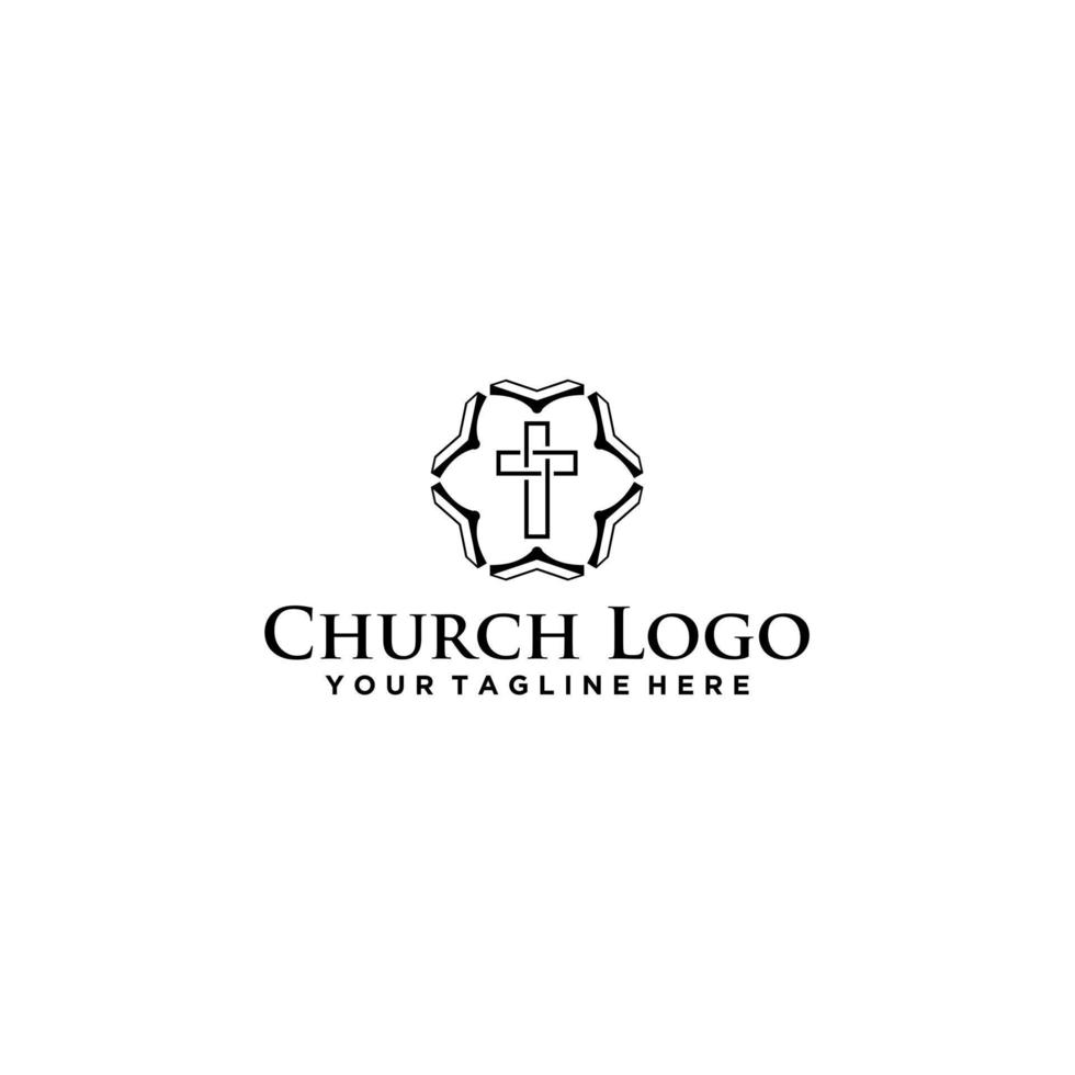 Church logo with bible vector graphic abstract