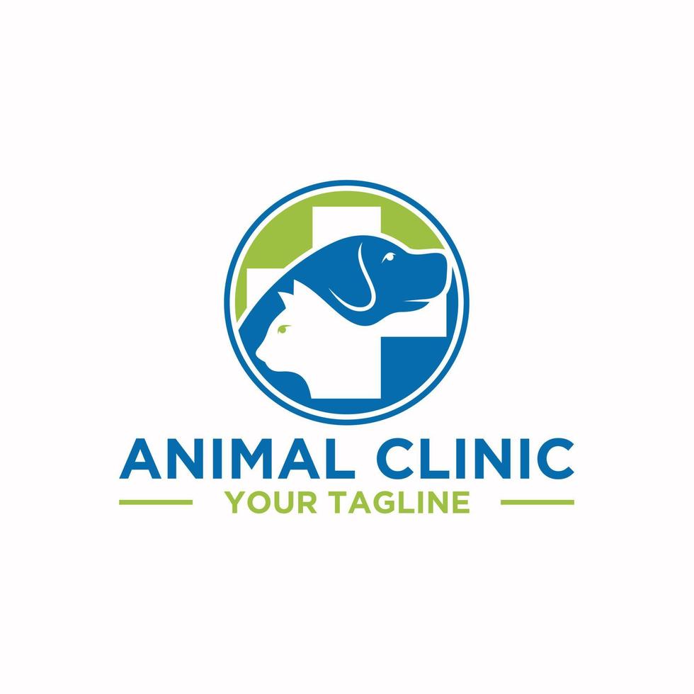 diseño de letrero de logotipo de clínica de animales vector