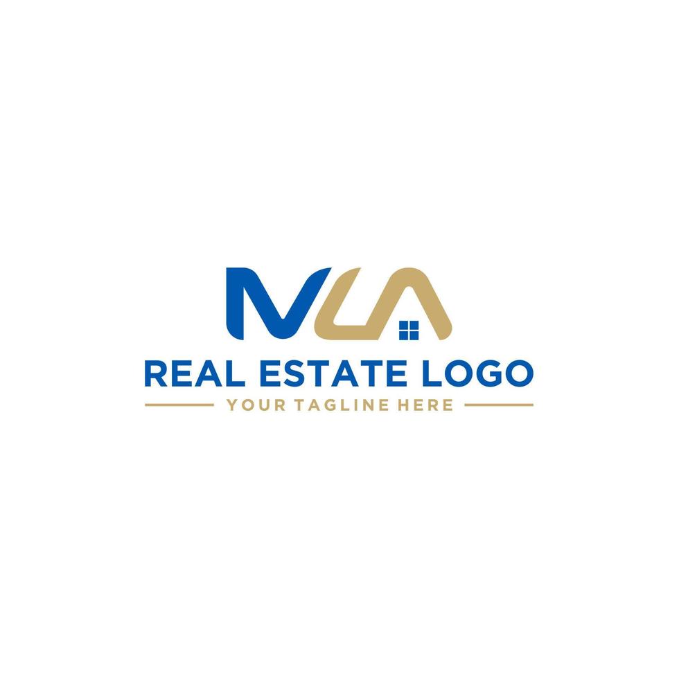 MLA Initial Home Real Estate Logo Sign Design vector
