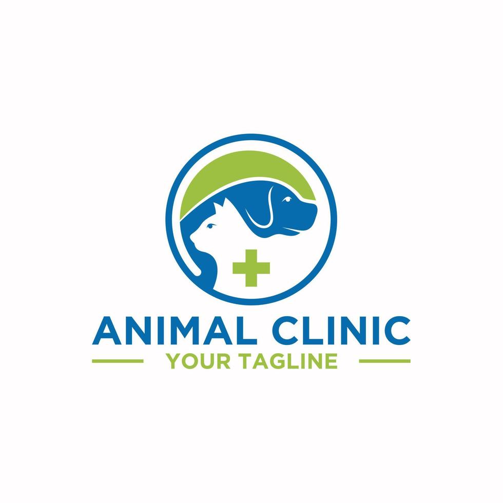 diseño de letrero de logotipo de clínica de animales vector