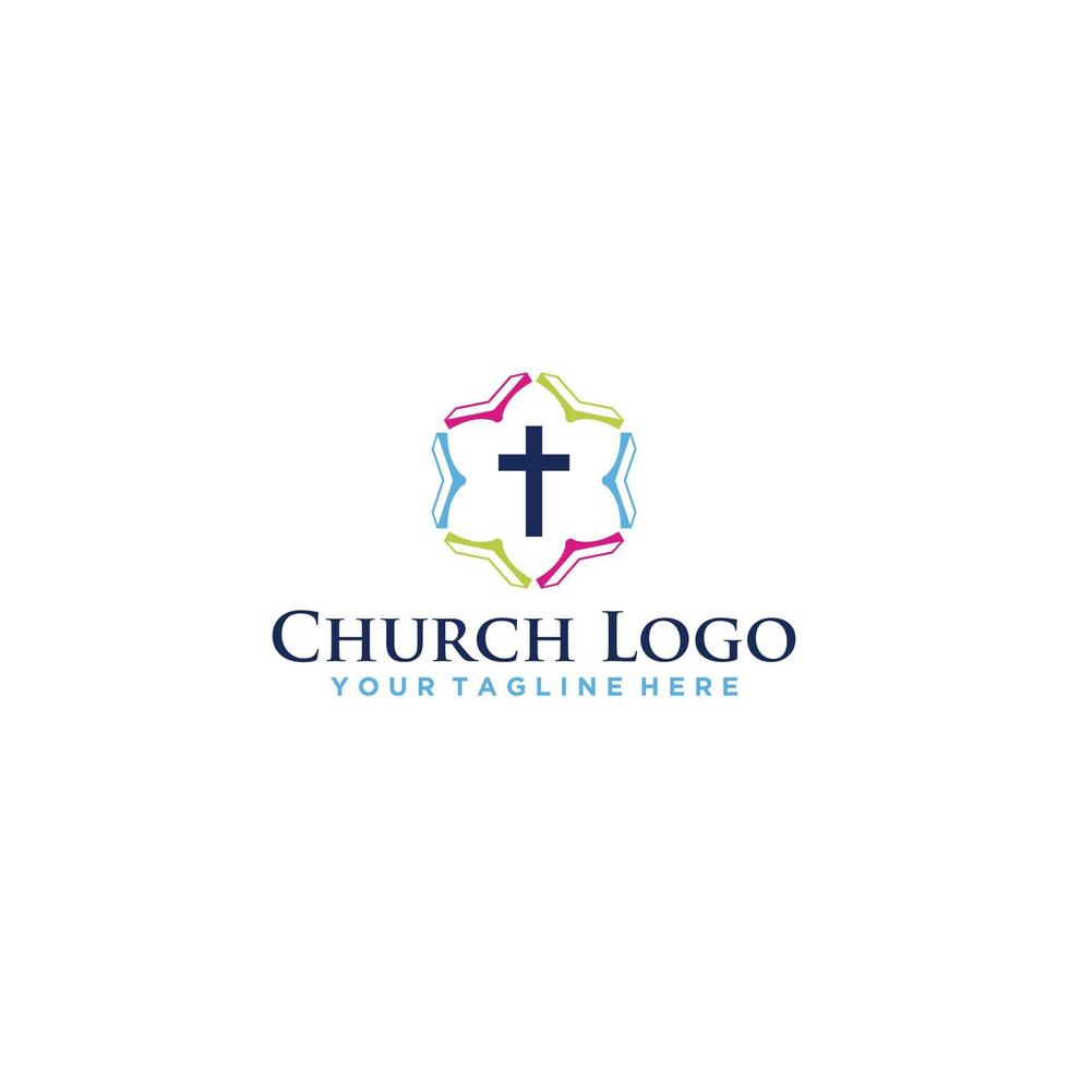 Church logo with bible vector graphic abstract