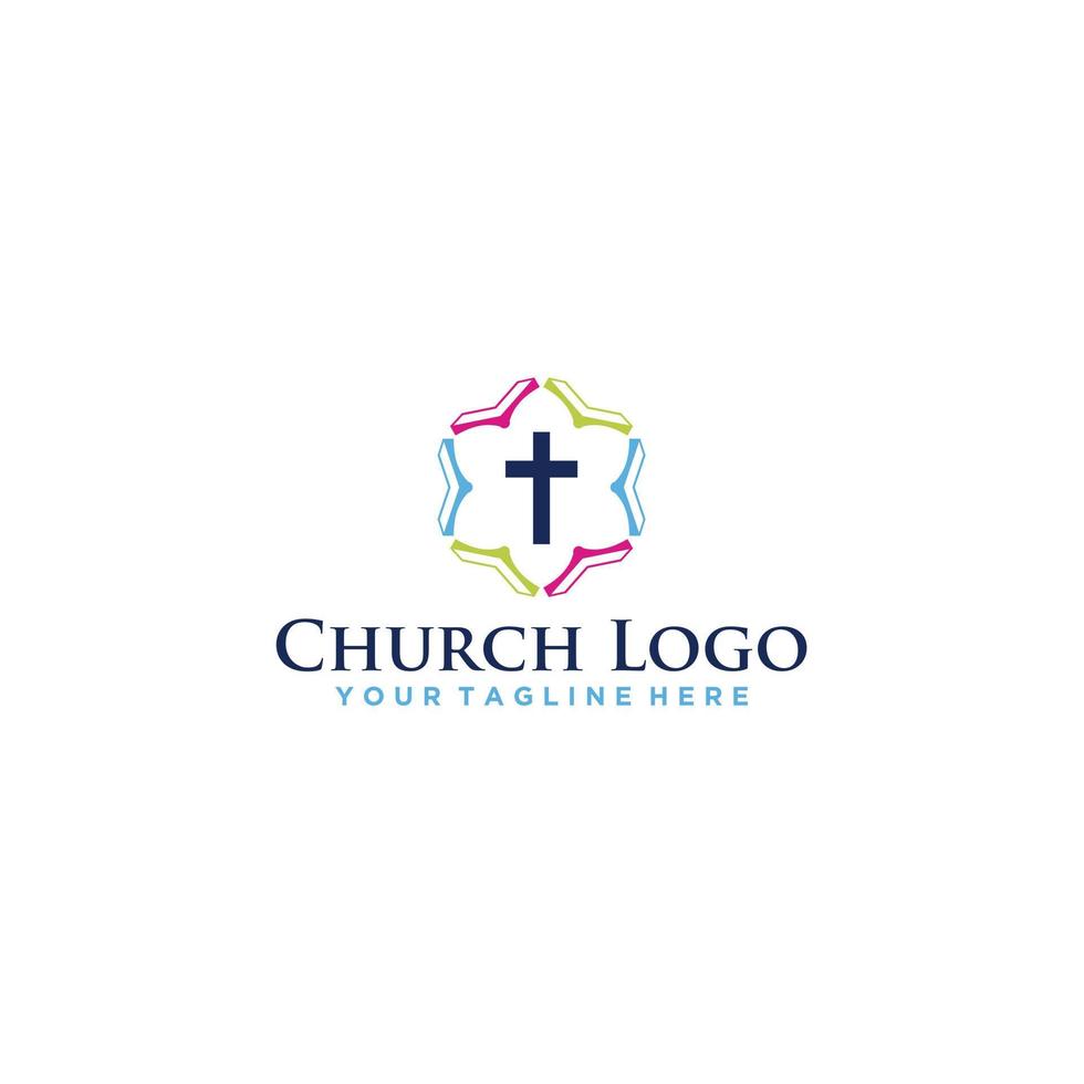 logotipo de la iglesia con resumen gráfico vectorial de la biblia vector