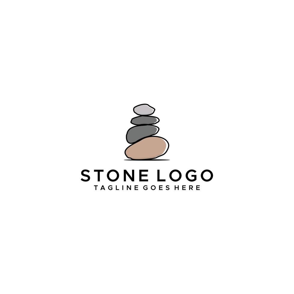 balancing rock zen stone stones logo design vector