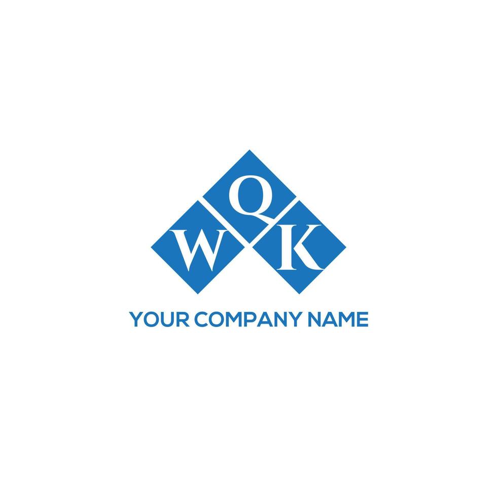 WQK letter logo design on white background. WQK creative initials letter logo concept. WQK letter design. vector