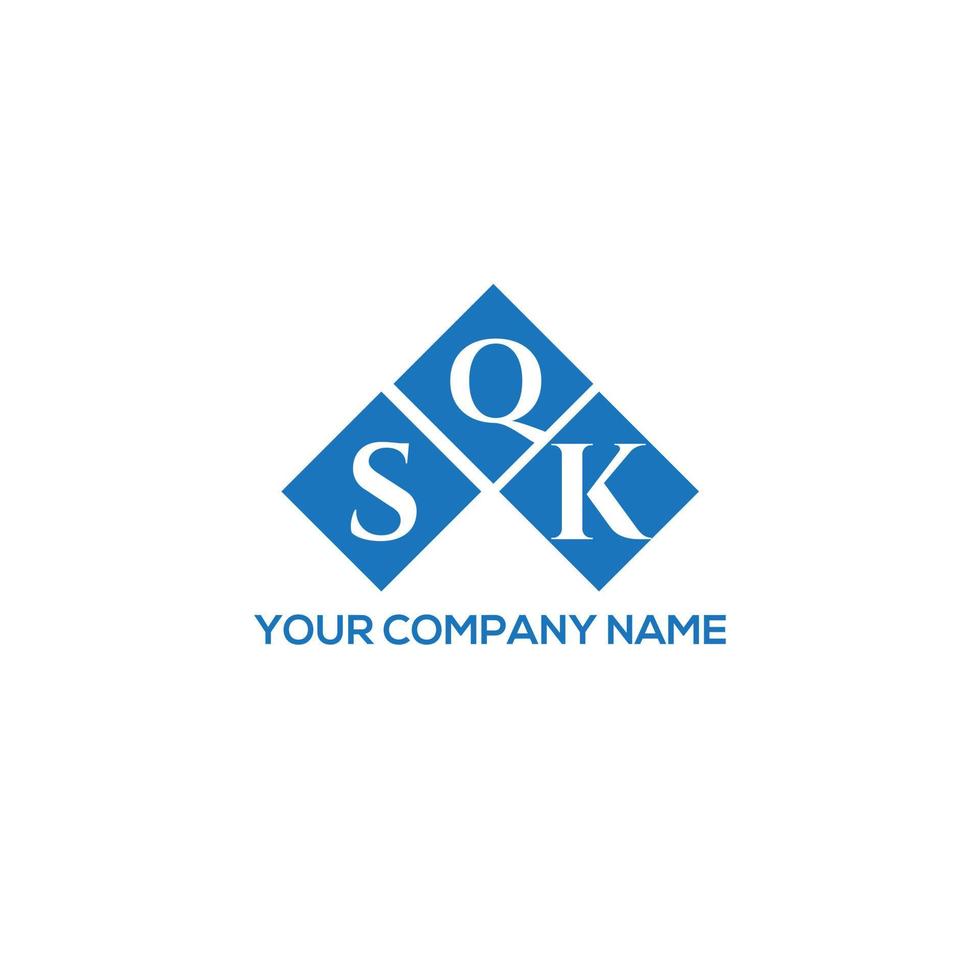 SQK letter logo design on white background. SQK creative initials letter logo concept. SQK letter design. vector