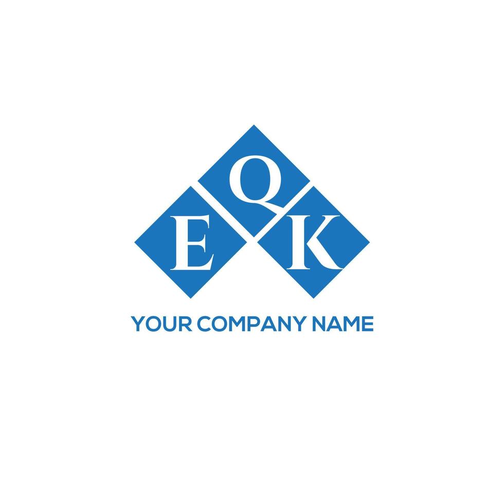 EQK letter logo design on white background. EQK creative initials letter logo concept. EQK letter design. vector