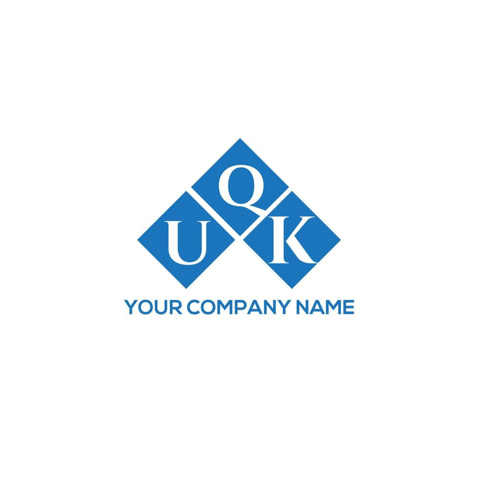 UQK letter logo design on white background. UQK creative initials letter logo concept. UQK letter design. vector