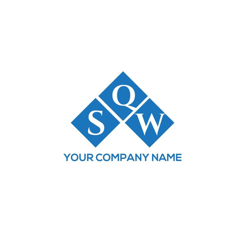 SQW letter logo design on white background. SQW creative initials letter logo concept. SQW letter design. vector