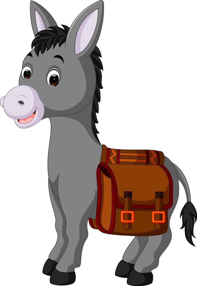 donkey carries a bag vector