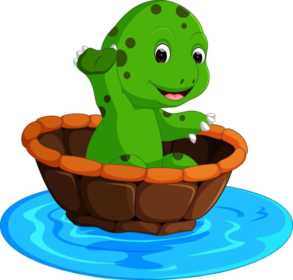 Cute turtle cartoon vector