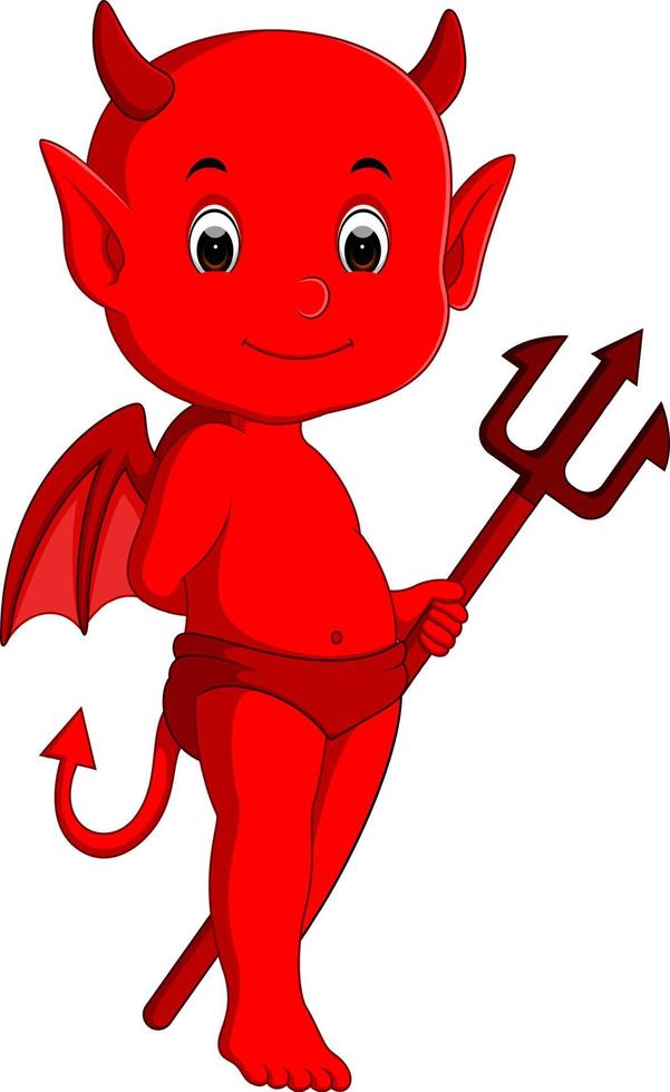 dibujos animados lindo diablo vector