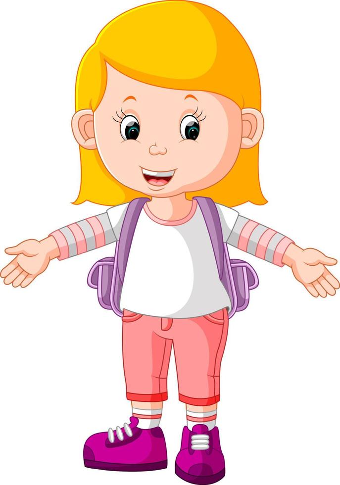 Cute girl go to school cartoon 8657881 Vector Art at Vecteezy Cute girl go to school cartoon 8657881 Vector Art at Vecteezy