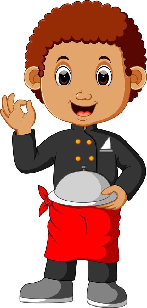 boy chef cartoon vector