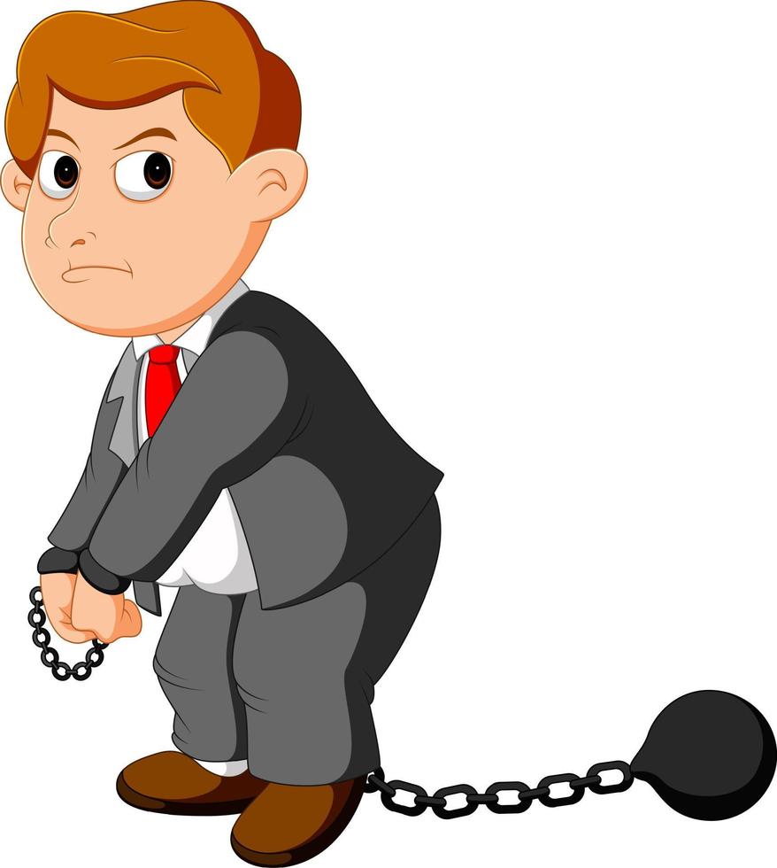 corruption businessman with ball and chain vector