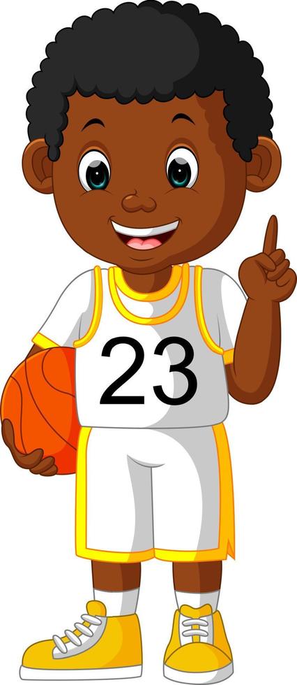 cartoon basketball player vector